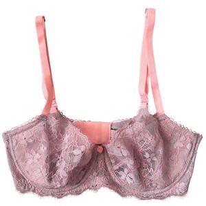 Victoria's Secret Dream Angels Lace‎ Push Up Bra 34D Pink Gray Floral